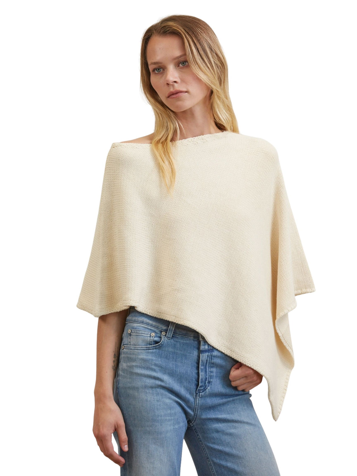 Off the Shoulder Asymmetrical Poncho