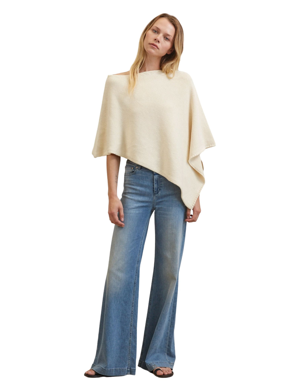 Off the Shoulder Asymmetrical Poncho