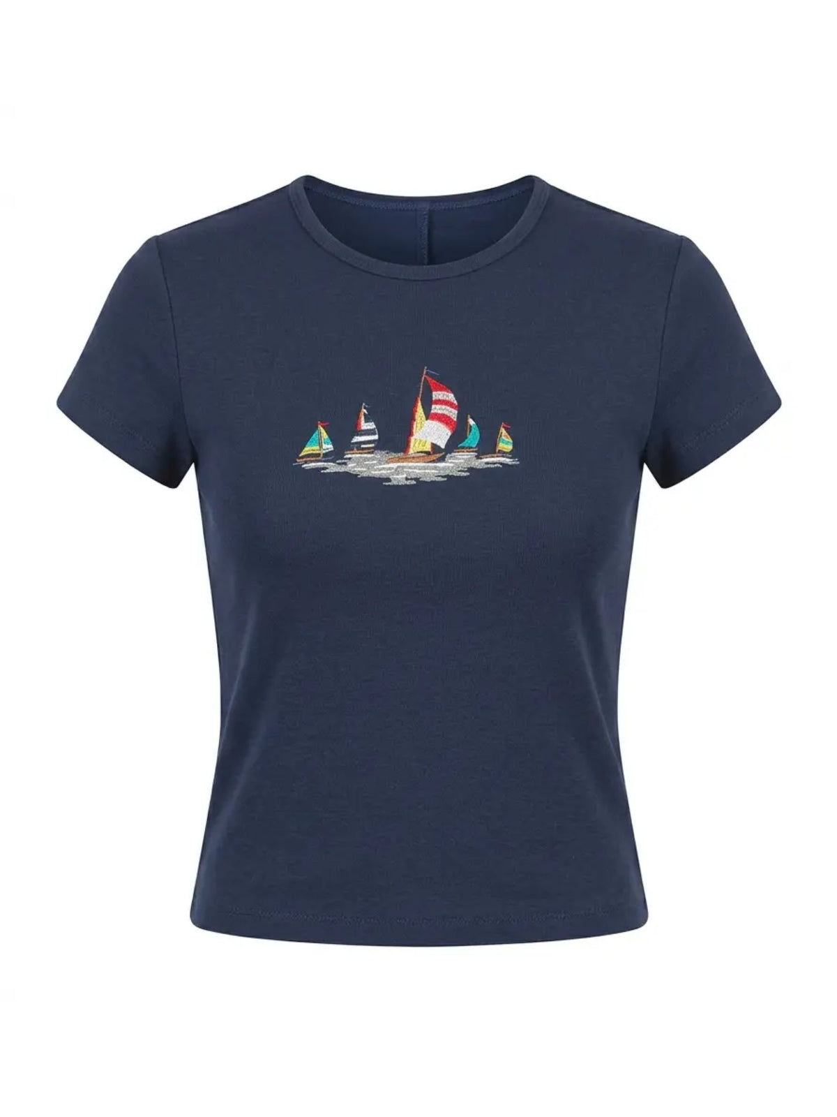Sailboat Embroidered Baby Tee