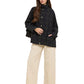 Plaid Stand Collar Drawstring Utility Jacket