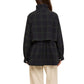 Plaid Stand Collar Drawstring Utility Jacket