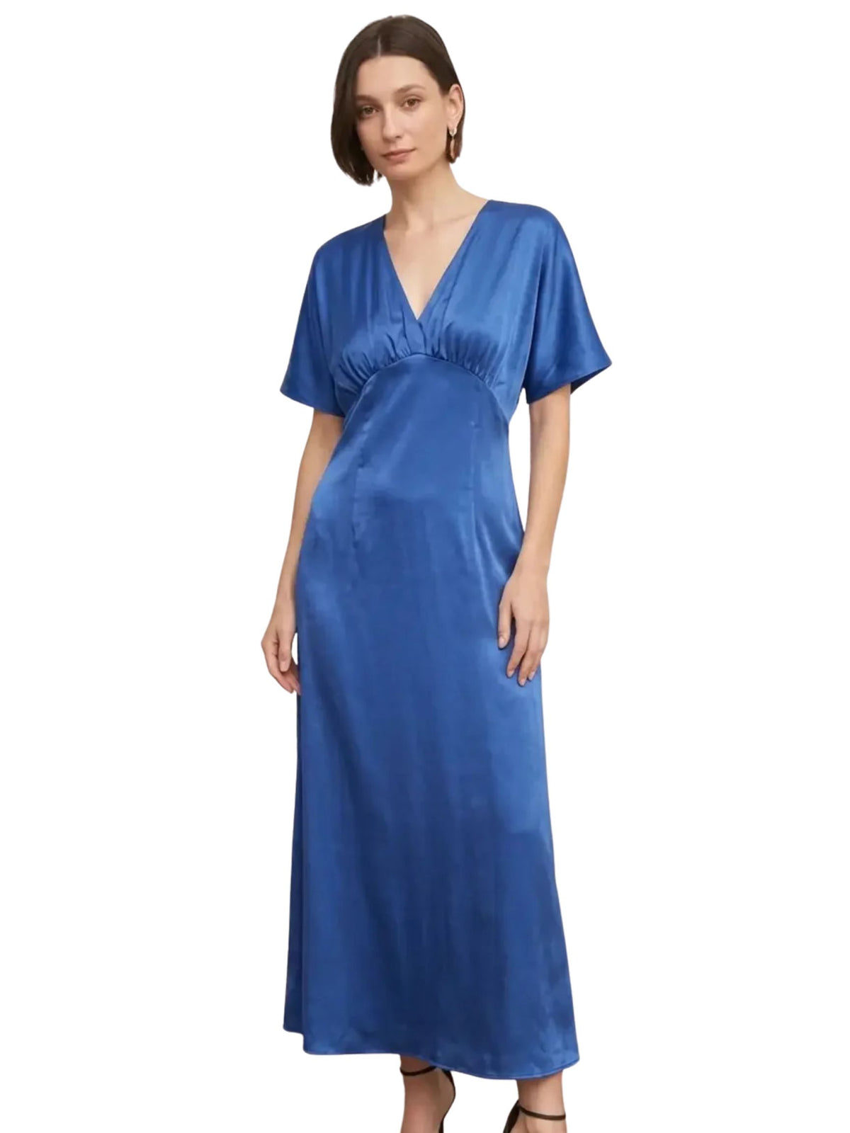 The Susana Blue Satin Dress