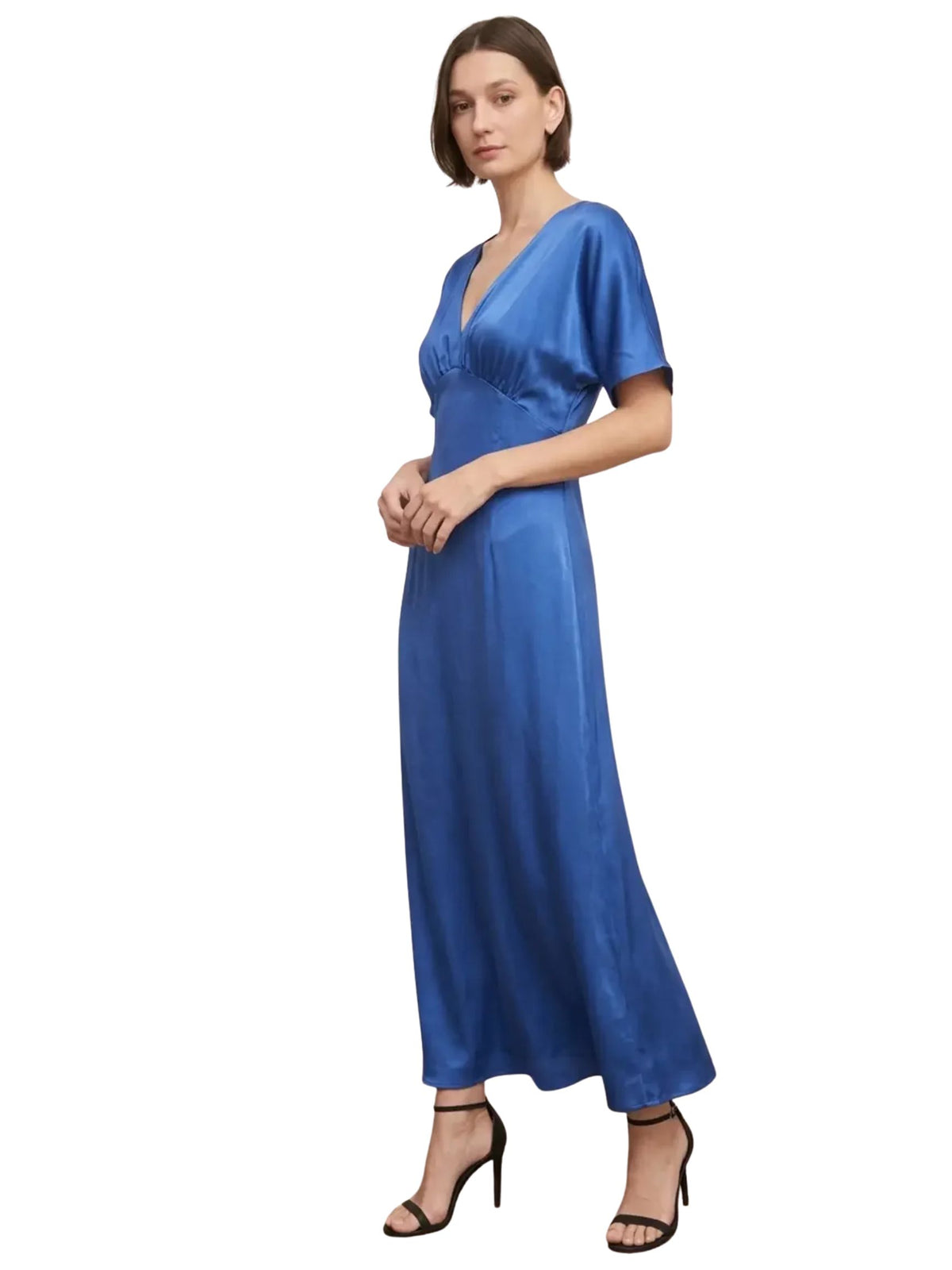 The Susana Blue Satin Dress