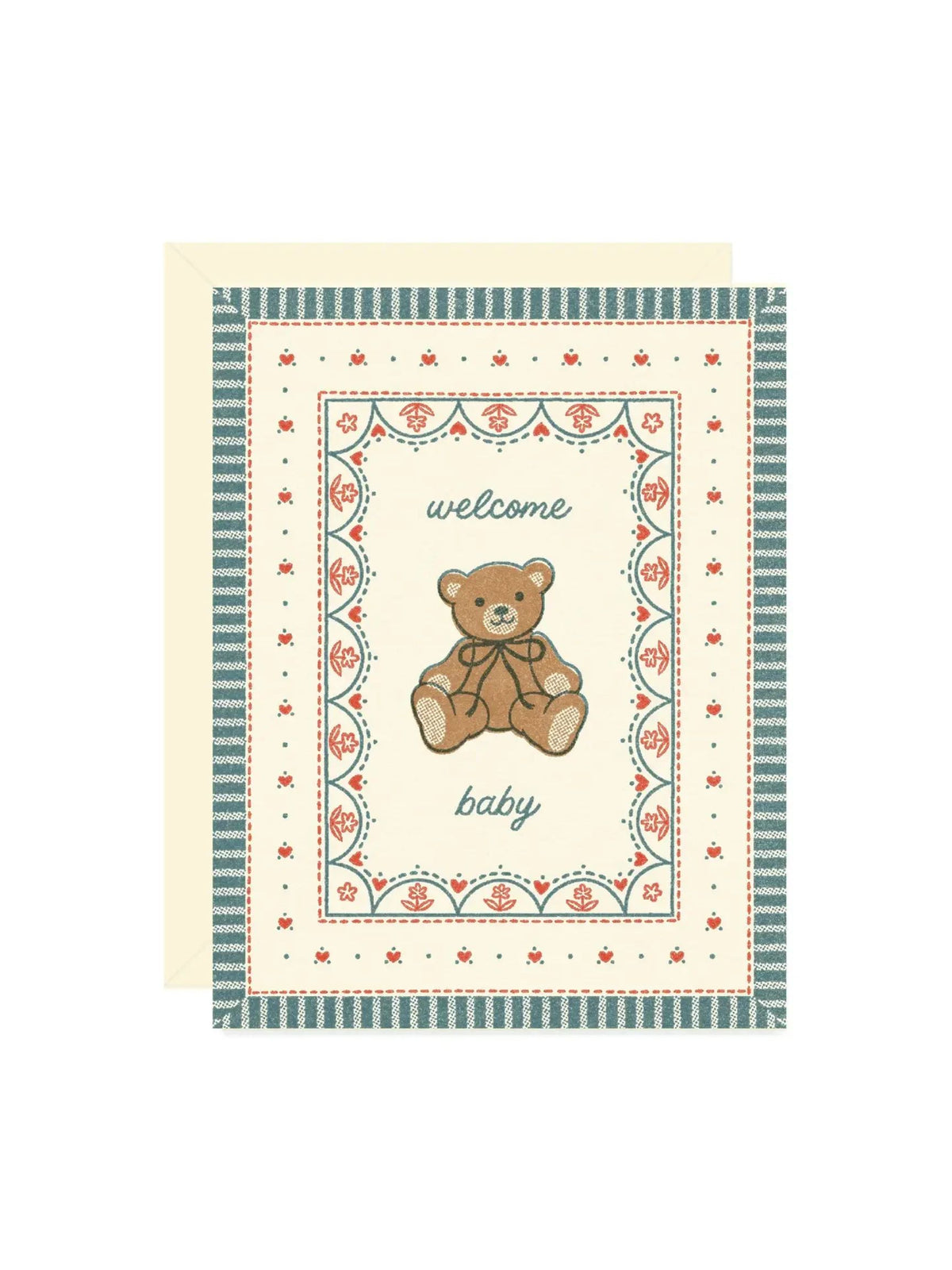 Welcome Baby Teddy Bear Card