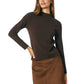 Soft Mock Neck Long Sleeve Sweater Top