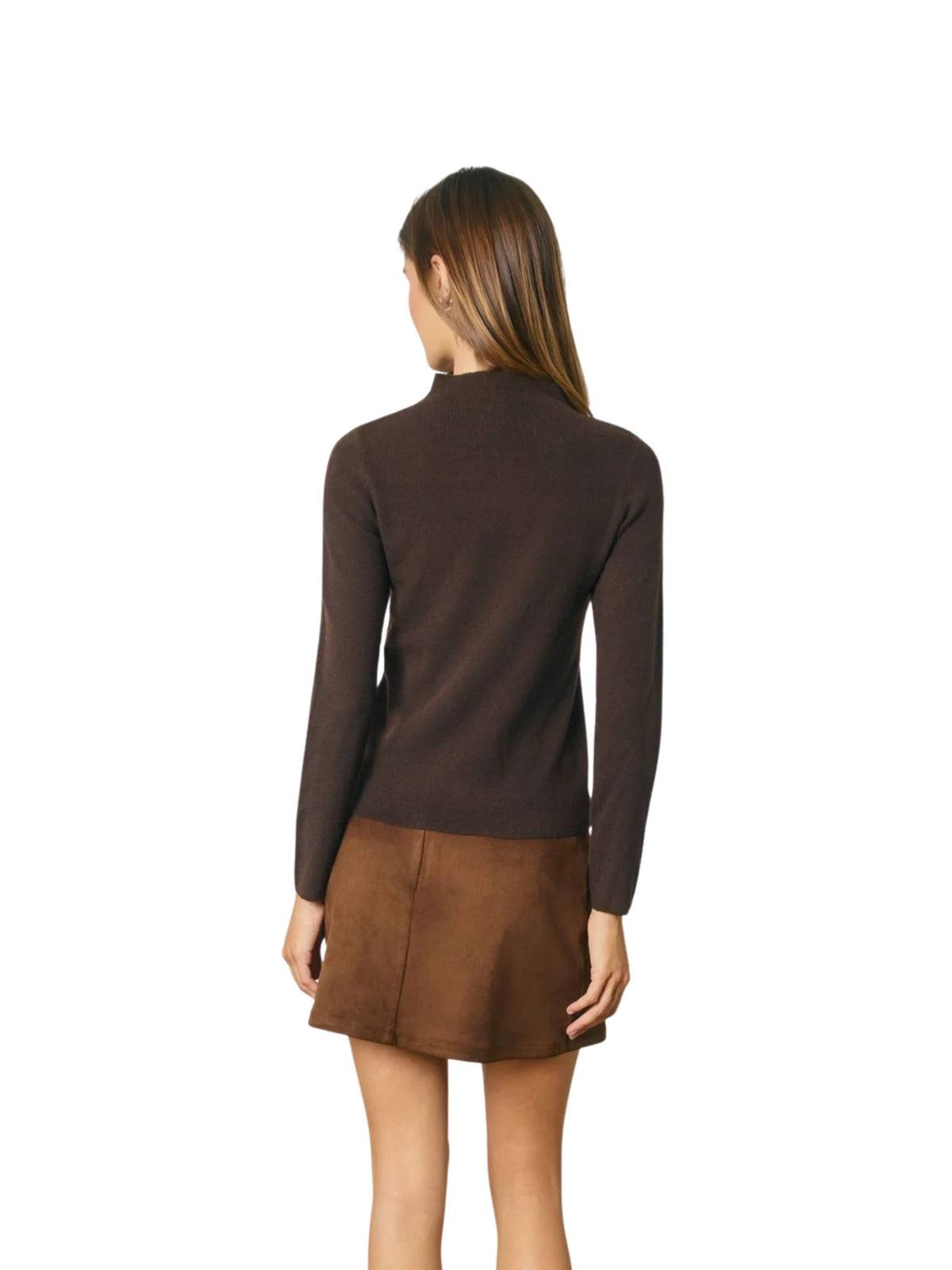 Soft Mock Neck Long Sleeve Sweater Top