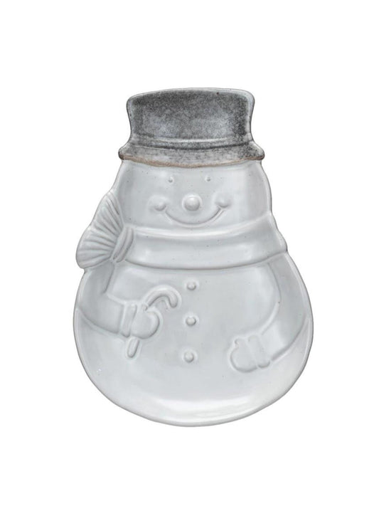 Stoneware Snowman Shaped Plate