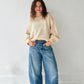 Jess Ballon Sleeve Sweater Top
