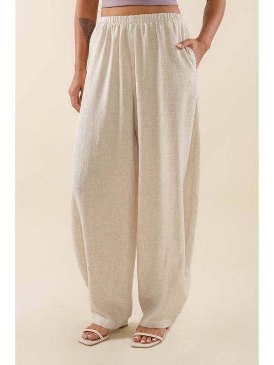 Long Lantern Linen Pant