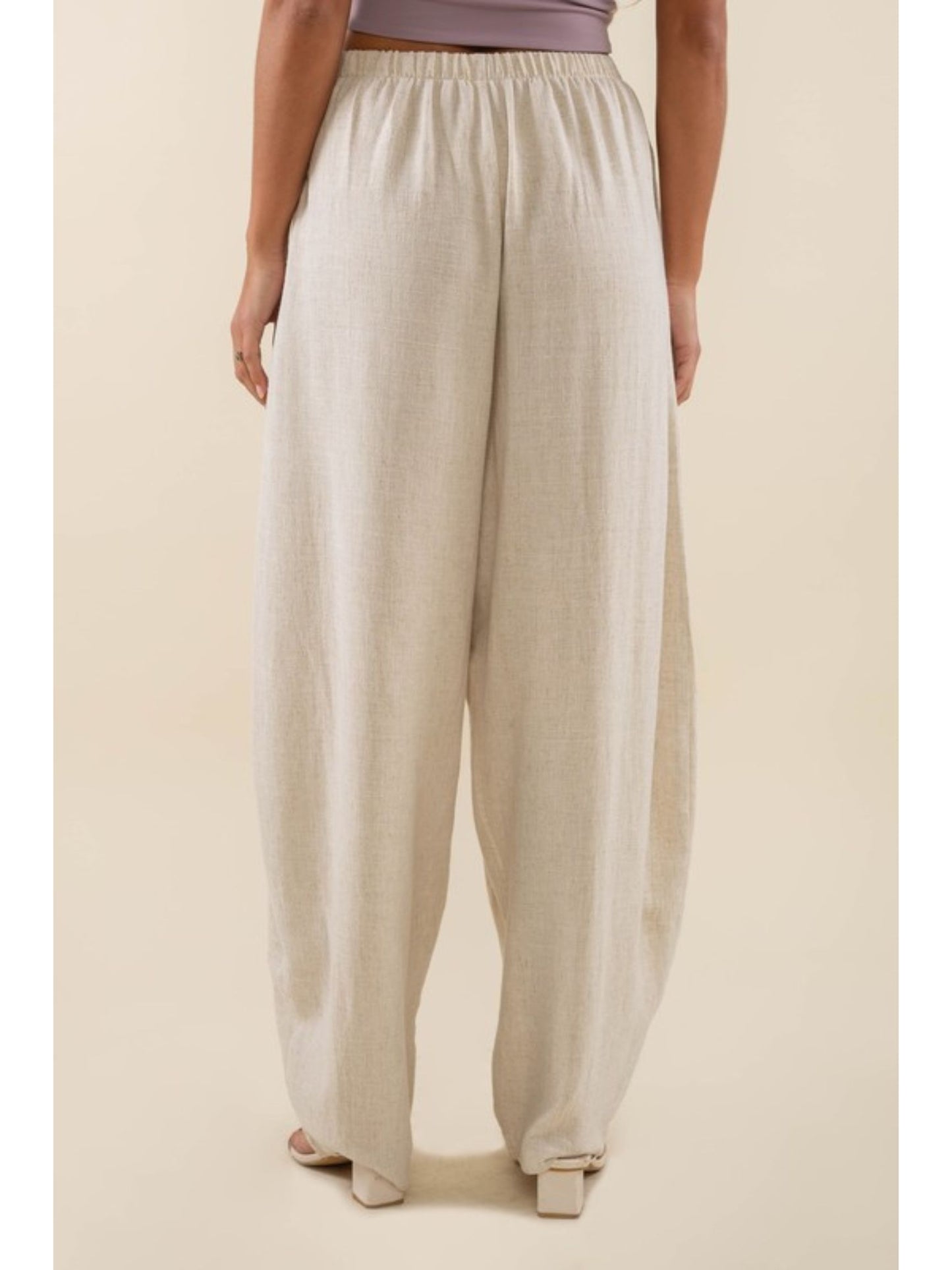 Long Lantern Linen Pant