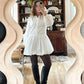 Long Sleeve Balloon Hem Shirt Dress