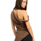 Asymetrical Off Shoulder Ruched Top