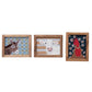 Wood Framed Cotton Embroidered Wall Décor