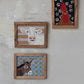 Wood Framed Cotton Embroidered Wall Décor