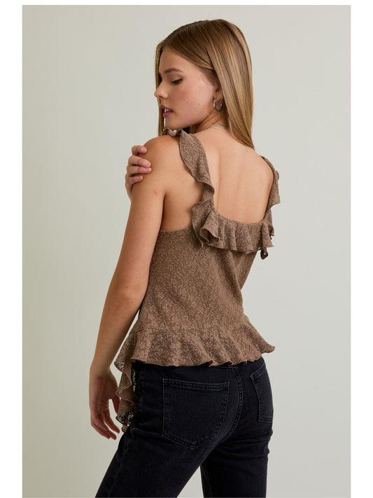 Ruffle Detail Asymmetrical Top