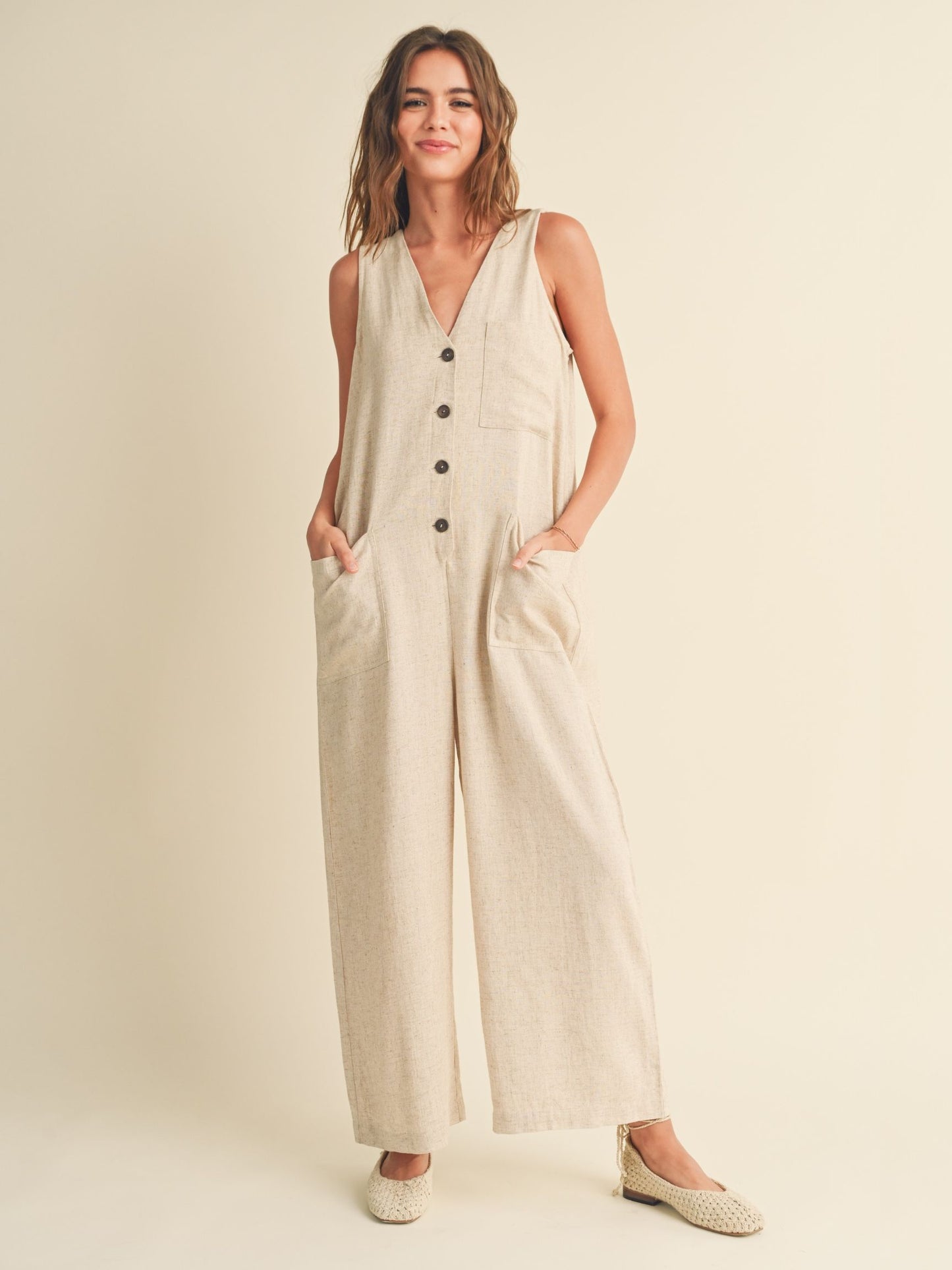 Buttondown Linen Jumpsuit