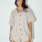 Textured Stripe Knit Button Down