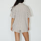Textured Stripe Knit Button Down