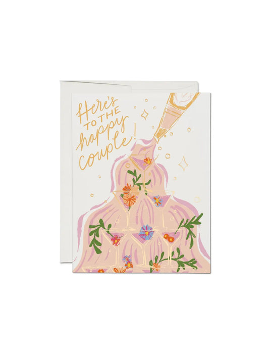 Champagne Fountain Wedding Greeting Card