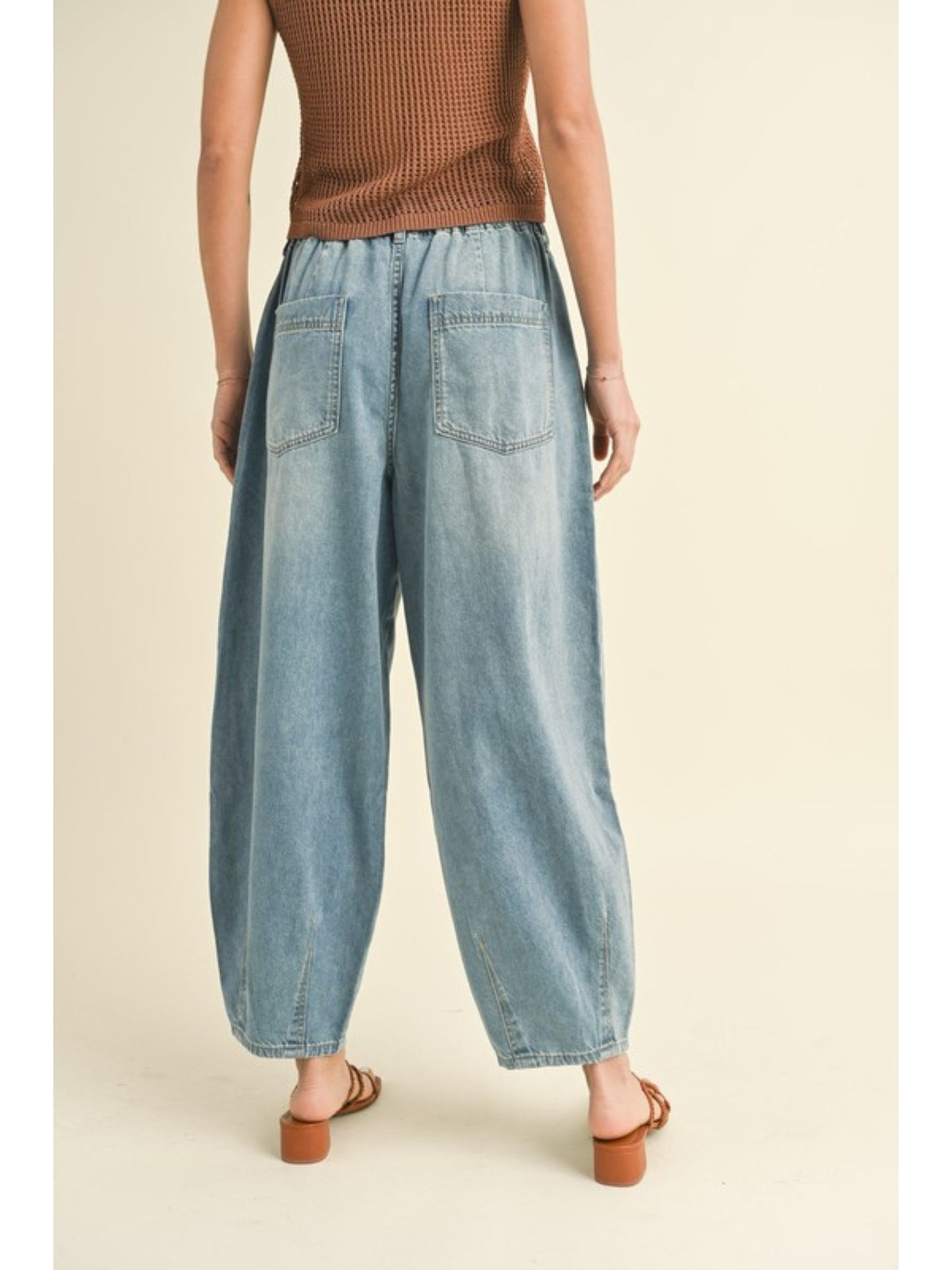 Gina Pleat Denim Pants