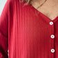 Red Pointelle Button Down