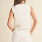 Linen Tuxedo Vest - White