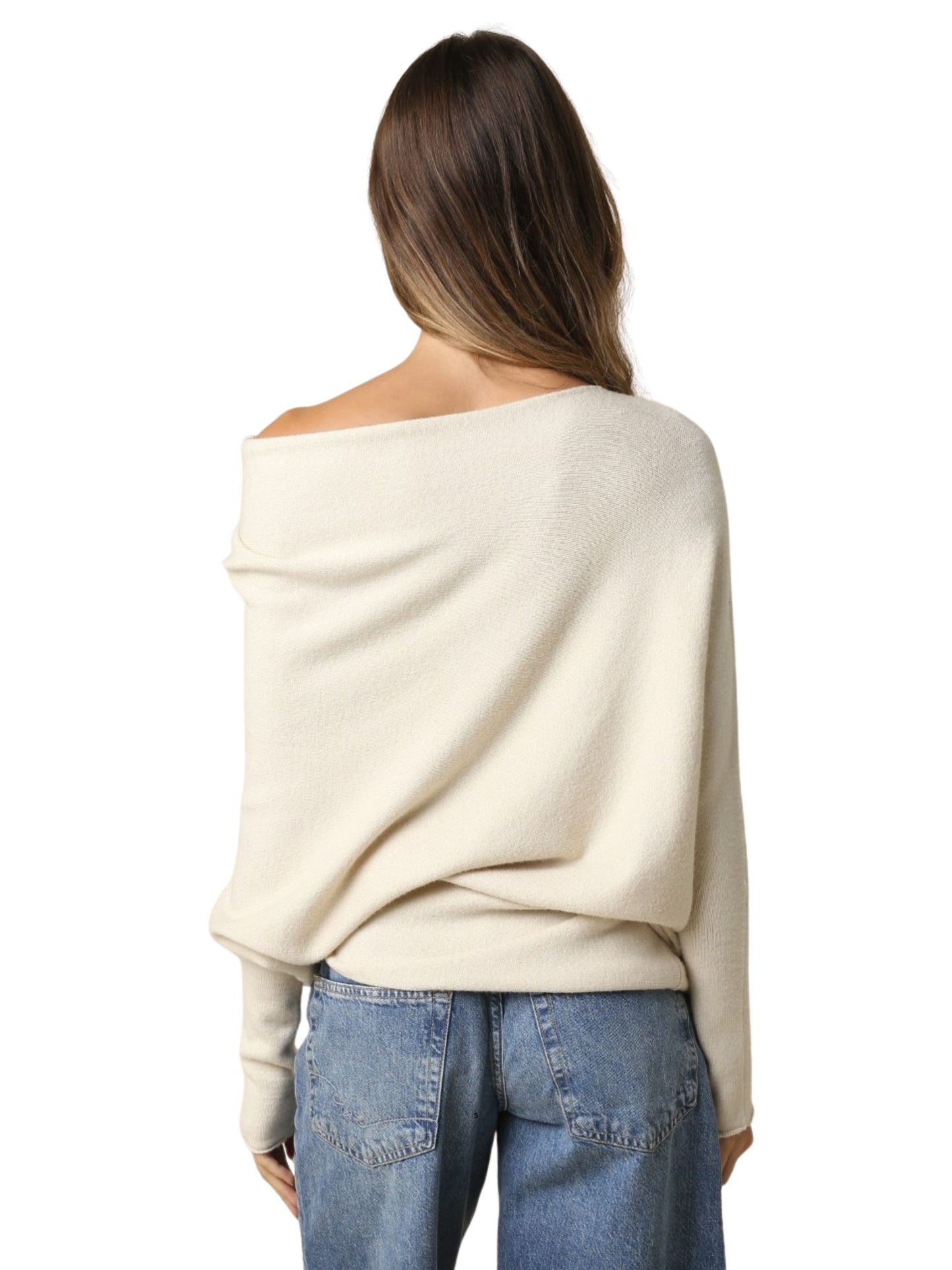 Amar Asymmetric Off-shoulder Sweater