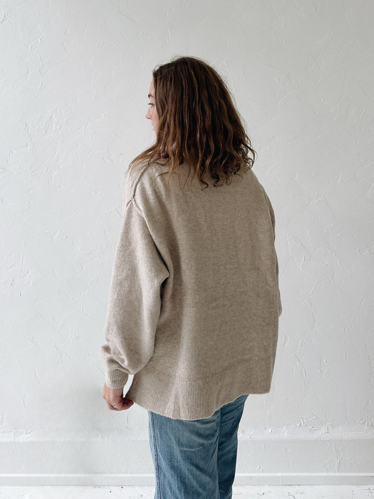 Oat Half Placket Sweater