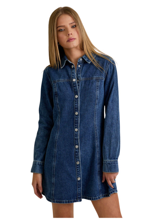 Denim Button Up Mini Dress
