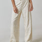 Floral Embroidery Wide Leg Pant