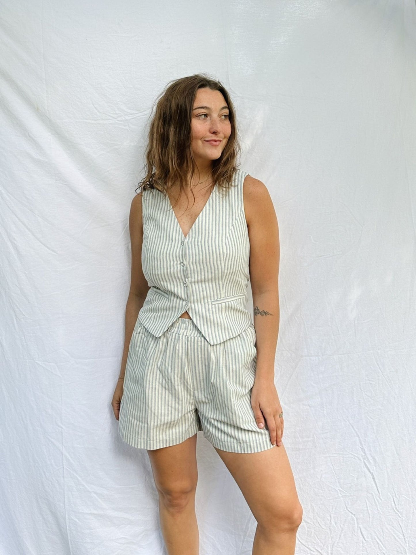 V Neck Striped Vest Top