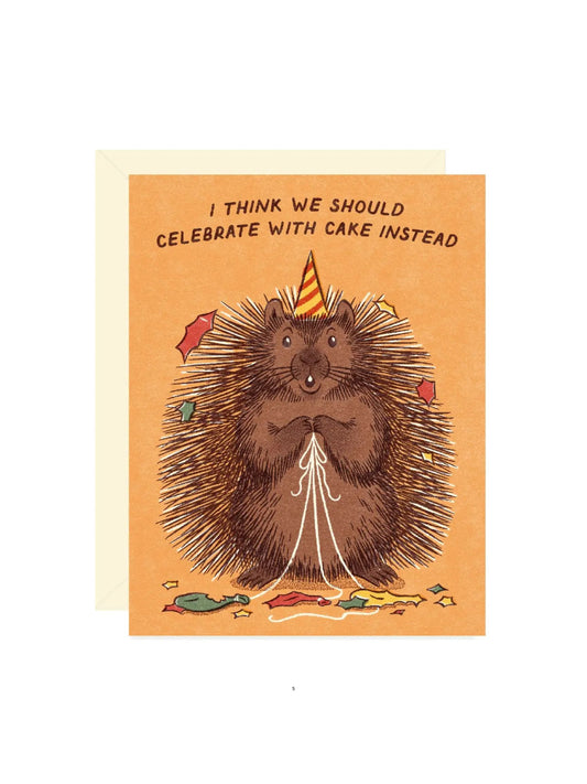 Porcupine Birthday Cake Card