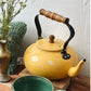 Vintage Yellow Tea Kettle