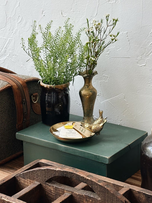 Vintage Brass Vase with Wavy Detail