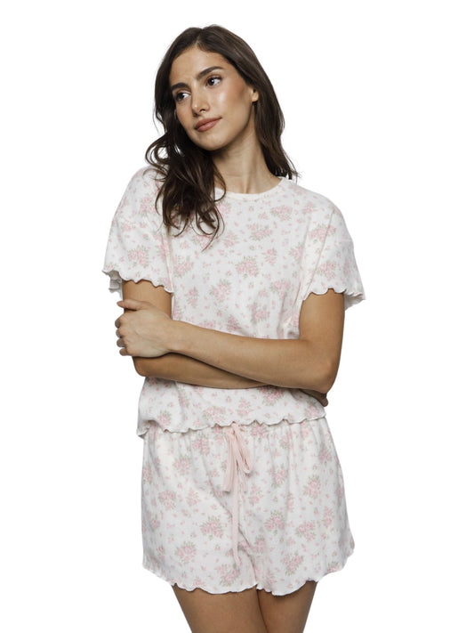 Rose Bouquet Ribbed Shorts