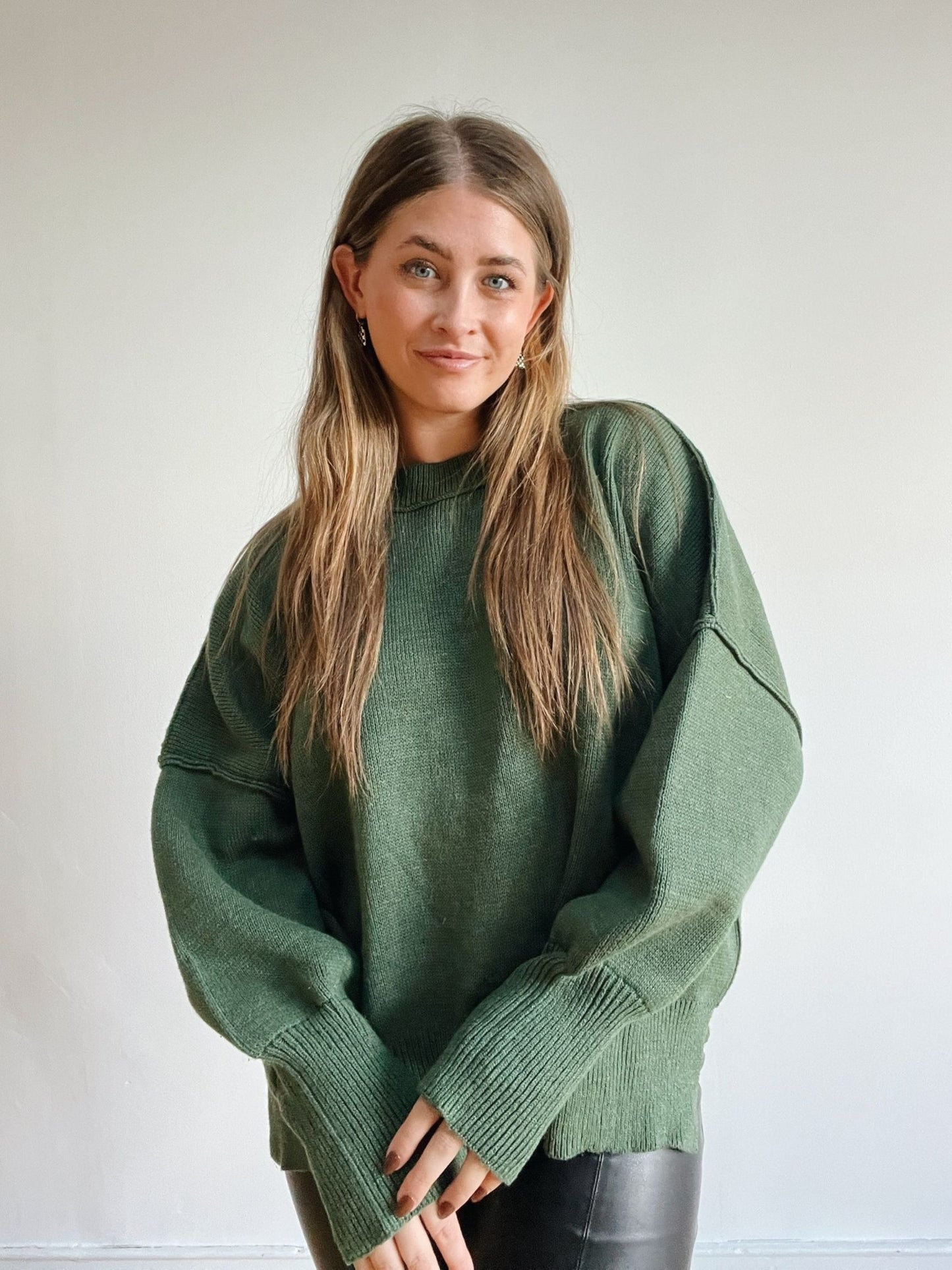 Olive Oversized Pullover Sweater