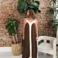 Contrast Draped Maxi Dress