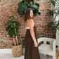 Contrast Draped Maxi Dress