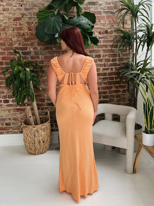 Woven Linen Keyhole Dress