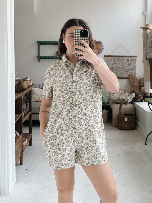 Juliet Floral Button-up Romper