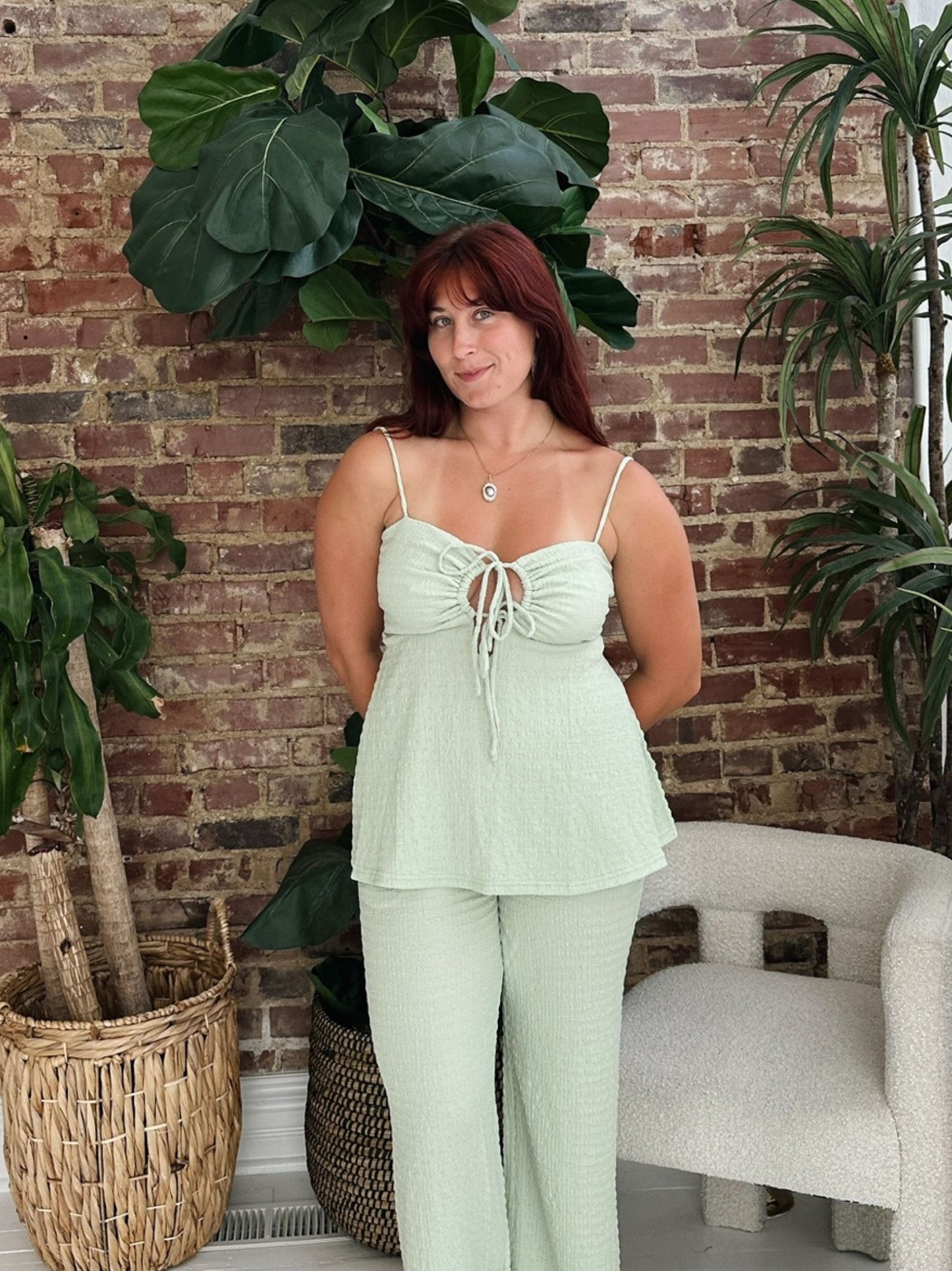 Amelia Sage Knit Top