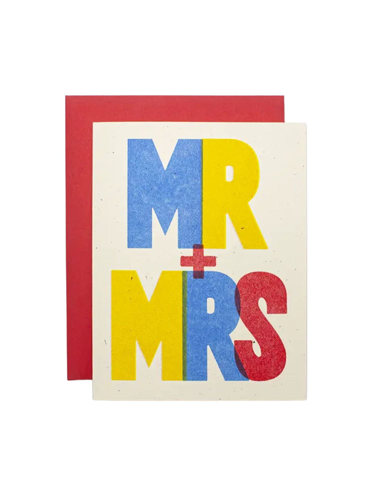 Mr + Mrs Block Letters Risograph Card