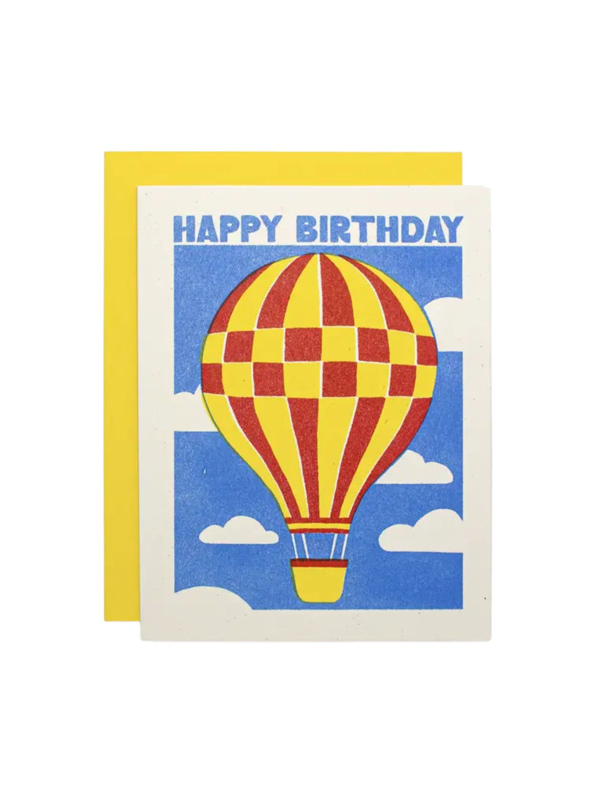 Hot Air Balloon Risograph Card