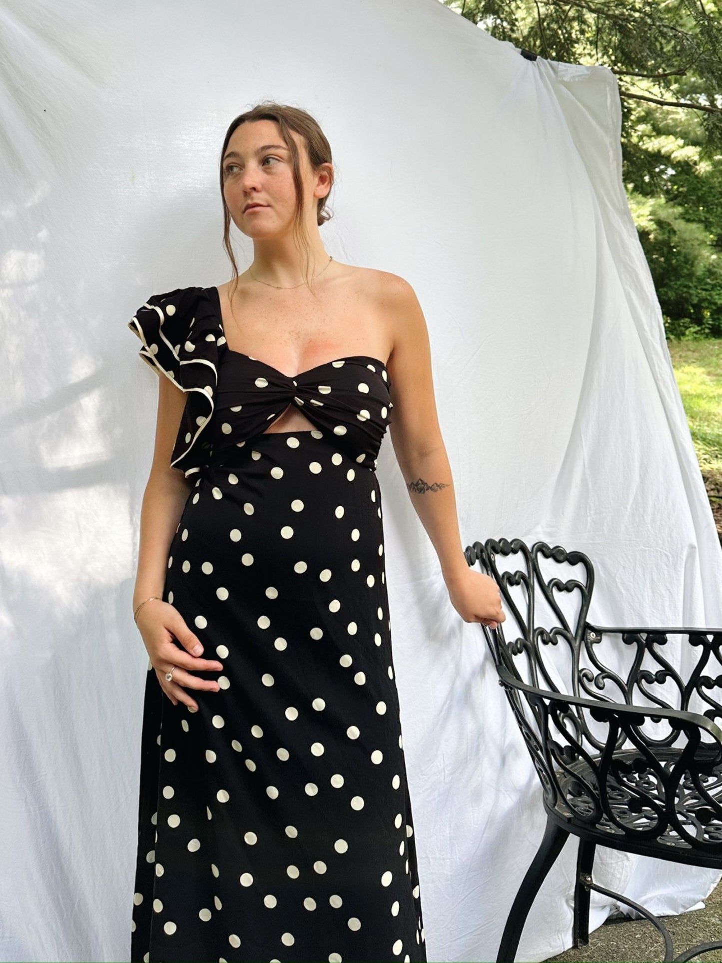 Rome One Shoulder Polka Dot Dress