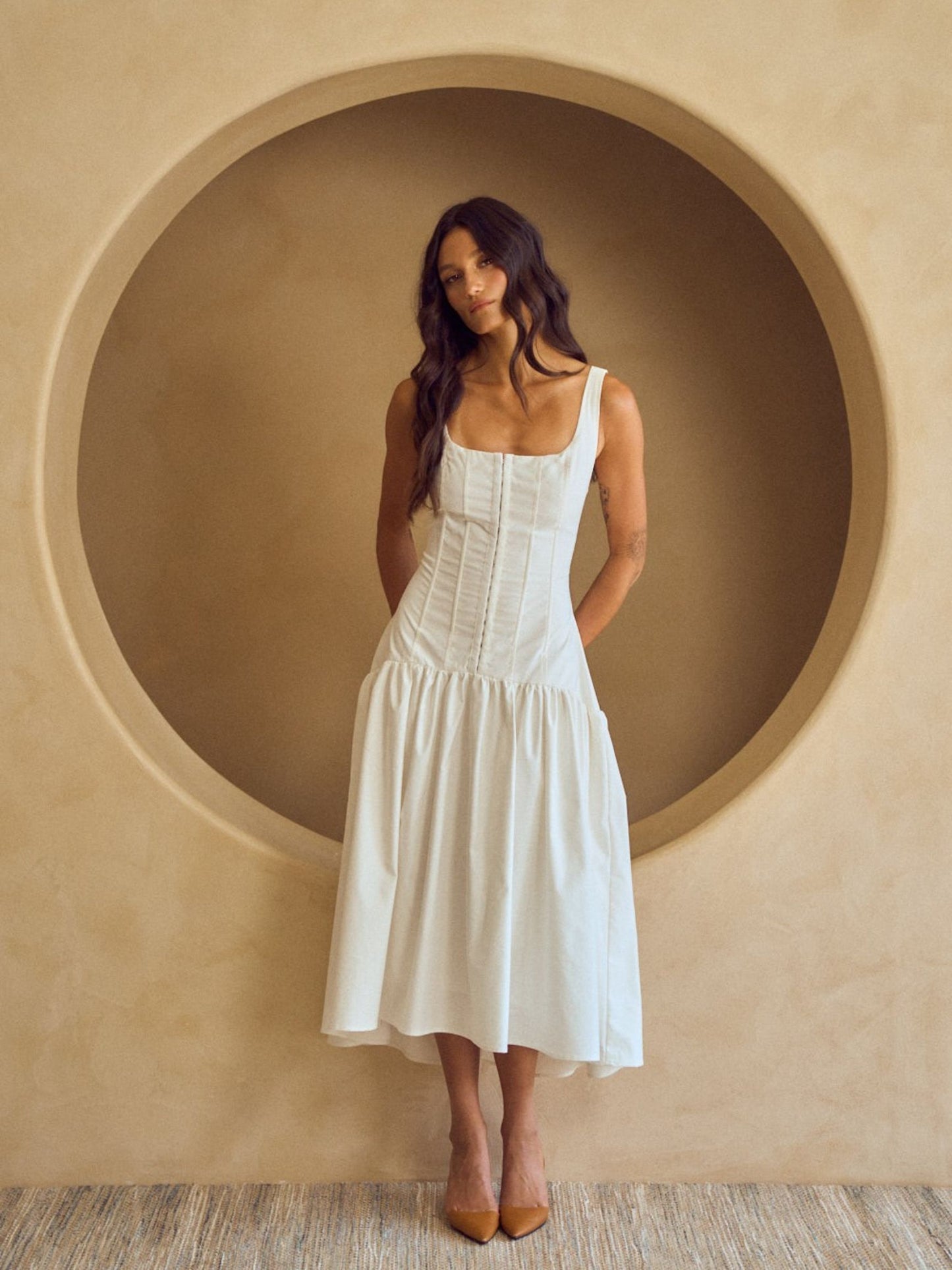 Kathleen Drop Waist Midi Dress