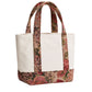 Floral Brocade Detail Canvas Tote Bag - Mauve