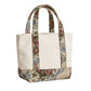 Floral Brocade Detail Canvas Tote Bag - Beige