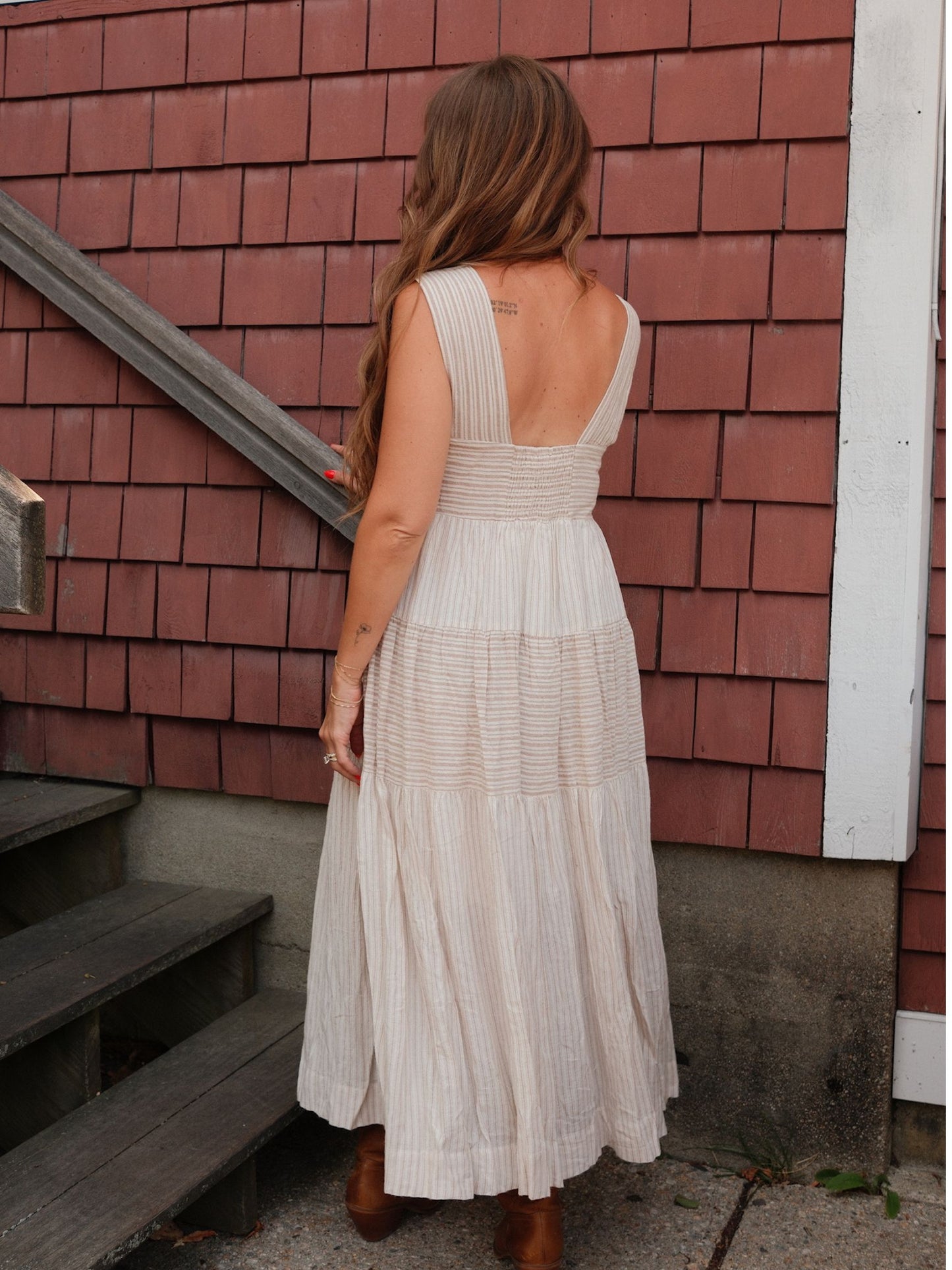 Cotton Stripe Maxi Dress