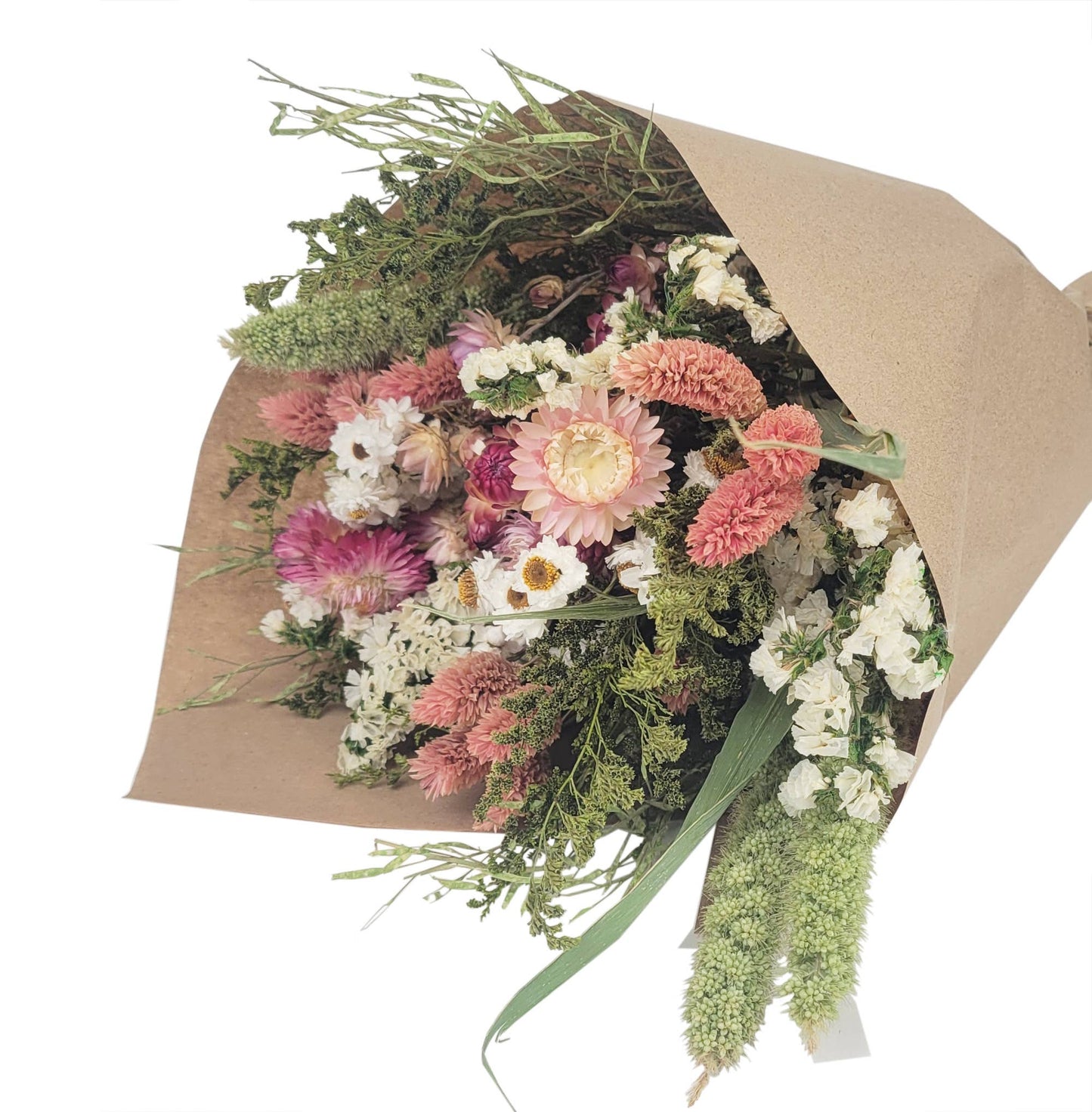 Pink Strawflower Love Floral Bouquet - Pick Up Only
