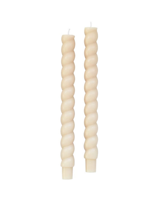 Cream Unscented Twisted Taper Candles